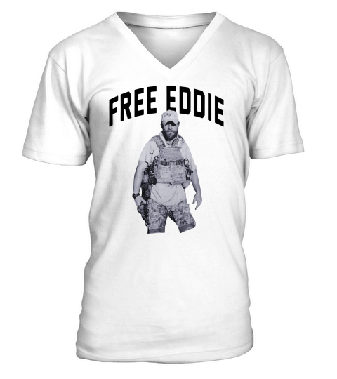 Navy SEALs Chief Gallagher Free Eddie V-Neck T-shirt