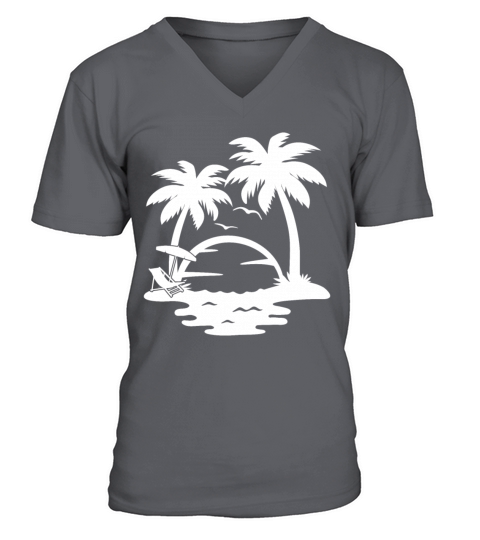 palm trees V-Neck T-shirt
