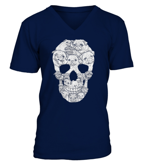 PUG SKULL V-Neck T-shirt