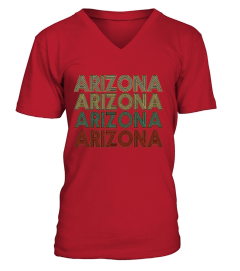 Retro America State Flag Vintage Arizona V-Neck T-shirt