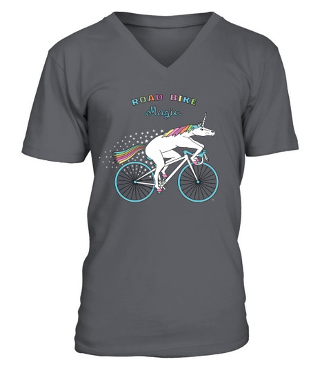 Road Bike Magic Unicorn Outline - Coffee Mug (colored) V-Neck T-shirt