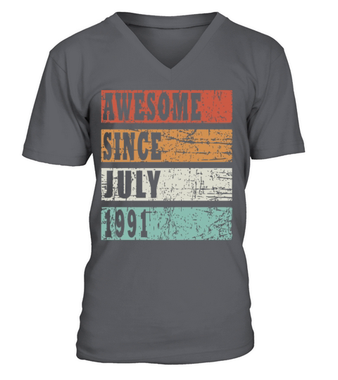 Vintage gift idea born July 1991 V-Neck T-shirt