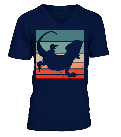 Vintage Retro Bearded Dragon V-Neck T-shirt