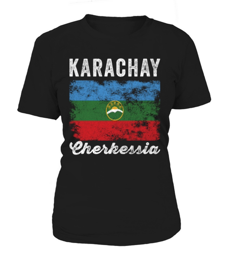Karachay Cherkessia Flag Distressed Women's T-Shirt