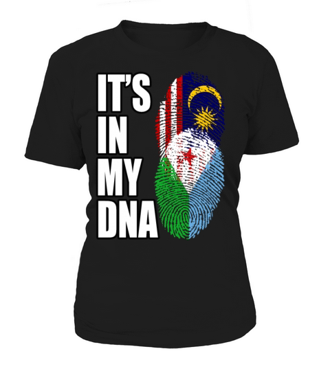 Malaysian And Djiboutian Mix Heritage DNA Flag Women's T-Shirt