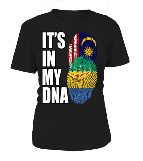 Malaysian And Gabonese Mix Heritage DNA Flag Women's T-Shirt