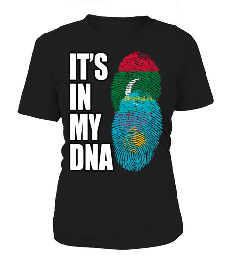 Maldivian And Kazakhstani Mix Heritage DNA Flag Women's T-Shirt