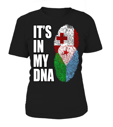 Tongan And Djiboutian Mix Heritage DNA Flag Women's T-Shirt