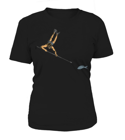 Vintage Spearfishing Diver with Polespear and Fish Women's T-Shirt