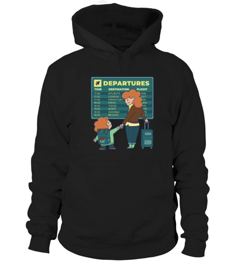 Airport Departures Flight Mom and Son traveling Ai Hoodie Unisex