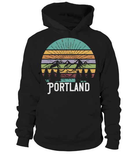 Portland Oregon Vintage Retro Mountain 70S 80S S Hoodie Unisex