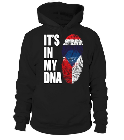 Thai And Czech Vintage Heritage DNA Flag Hoodie Unisex