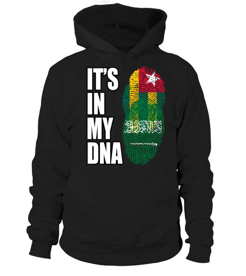 Togolese And Saudi Arabian Mix Heritage DNA Flag Hoodie Unisex