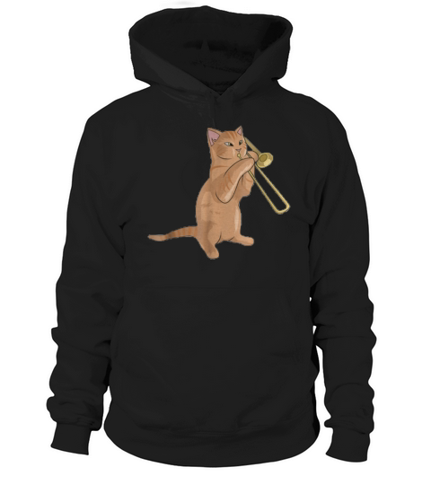 Trombone Playing Jazz Cat Kitty Loving Music Loverians shirt Hoodie Unisex