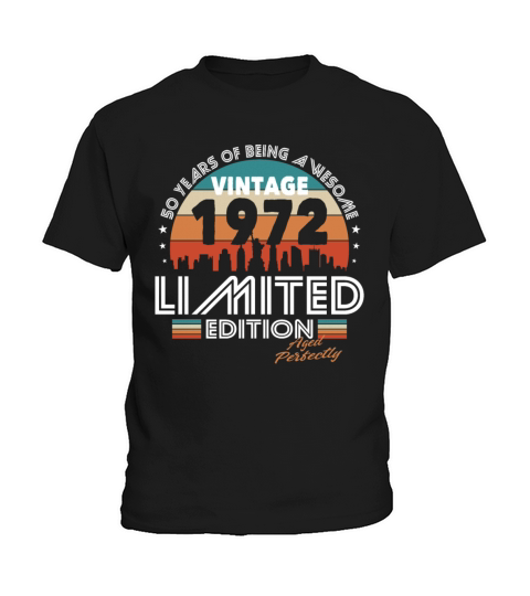 50th birthday vintage 1972 aged perfectly Kids T-Shirt