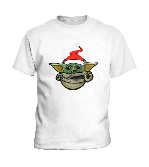 Baby Yoda Snow Merry Christmas The Mandalorian shirt Kids T-Shirt