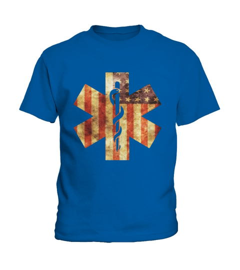 EMT EMS Paramedic USA Flag T-Shirt Kids T-Shirt