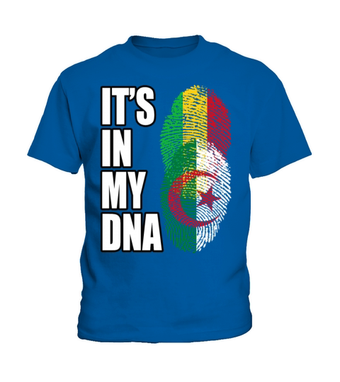 Malian And Algerian Mix Heritage DNA Flag Kids T-Shirt
