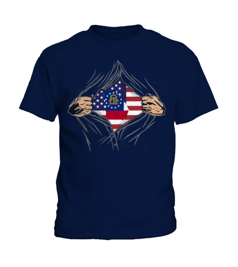 Rip Reveal America State Flag Georgia Kids T-Shirt