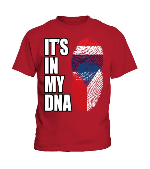 Thai And Czech Vintage Heritage DNA Flag Kids T-Shirt