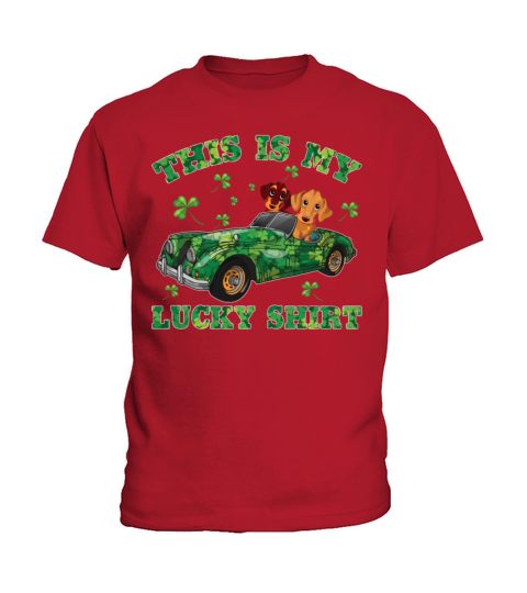 This Is My Lucky Shirt Funny Driving Dachshund Kids T-Shirt