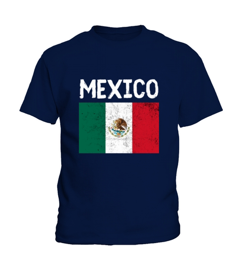 Vintage Mexico Mexican Flag Pride Hispanic Heritag Kids T-Shirt