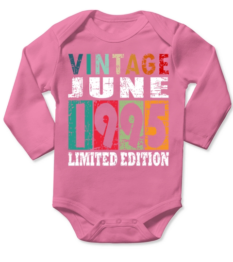 1995 vintage born in June gift Long Sleeve Baby One-Piece