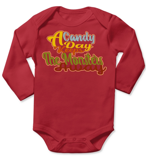 A Candy A Day Keeps The Monsters Away Long Sleeve Baby One-Piece