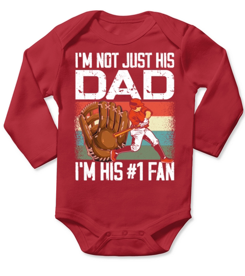 Baseball Fan Dad Father Vintage Long Sleeve Baby One-Piece