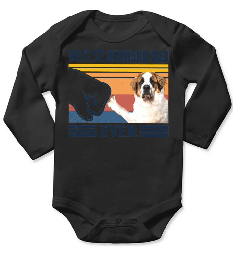 Best St.bernard Dad Ever Vintage Shirtn Long Sleeve Baby One-Piece