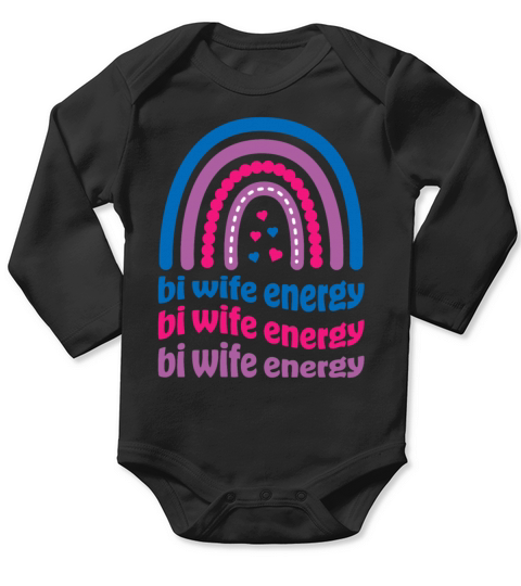 Bi Wife Energy Gay Pride Lesbian LGBT Cute Long Sleeve Baby One-Piece