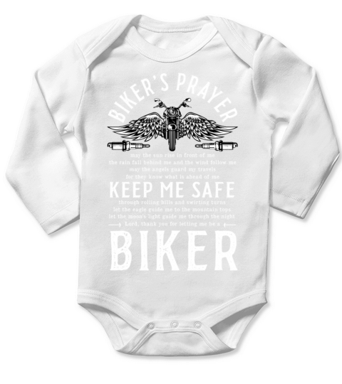 Bikers Prayer Vintage Motorcycle Motorcycling Long Sleeve Baby One-Piece