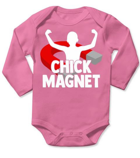 Chick Magnet Handsome Men Body Long Sleeve Baby One-Piece