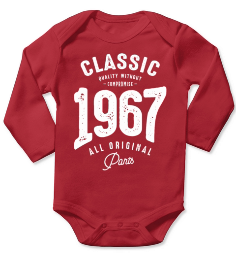 Classic 1967 - 55th Birthday Retro Vintage Long Sleeve Baby One-Piece
