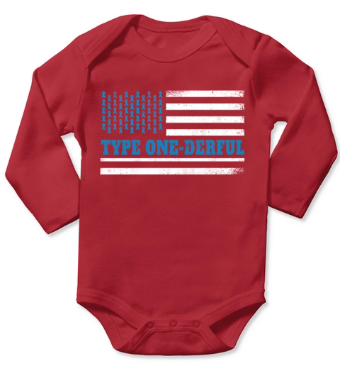 Flag November Type 1 Diabetes Awareness Month Long Sleeve Baby One-Piece