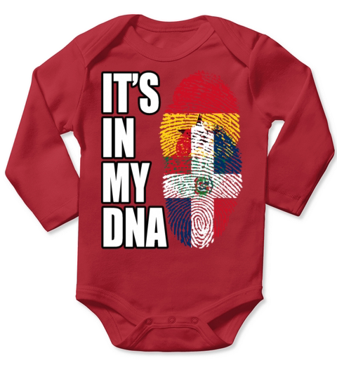 Ghanaian And Dominican Mix Heritage DNA Flag Long Sleeve Baby One-Piece