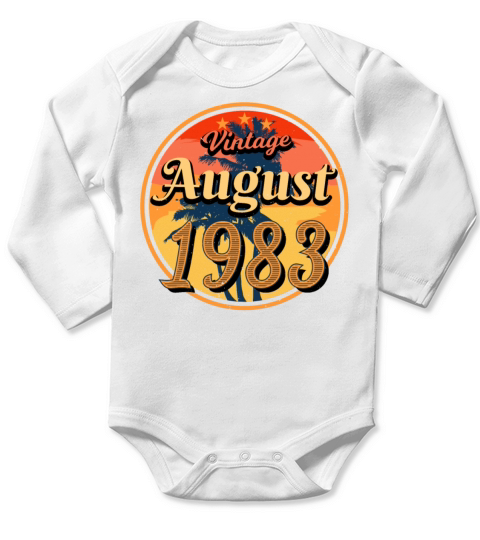 Gift Idea For August 1983 Long Sleeve Baby One-Piece