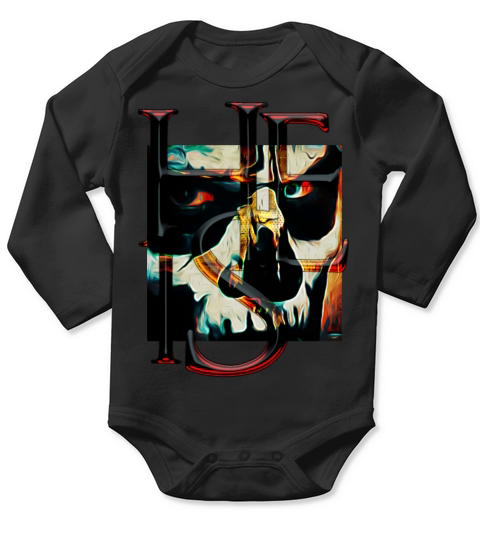 HE IS - skull Long Sleeve Baby One-Piece