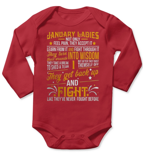 Ladies are born in January T-shirt Capricorn Pride Long Sleeve Baby One-Piece