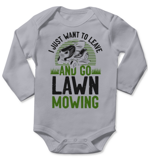 Lawn Mower Mowing Dad Father Long Sleeve Baby One-Piece