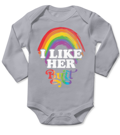 LGBT Lesbian Matching Couples I Like Her Butt Long Sleeve Baby One-Piece