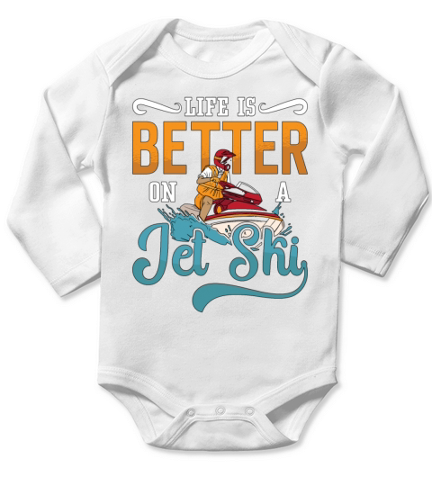 Life Is Better On A Jet Ski Jet Skiing Jetski Long Sleeve Baby One-Piece