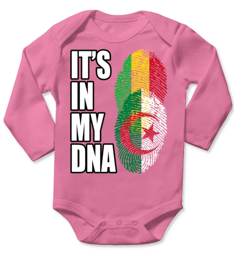 Malian And Algerian Mix Heritage DNA Flag Long Sleeve Baby One-Piece