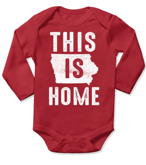 Map America US State Flag This Home Iowa Long Sleeve Baby One-Piece