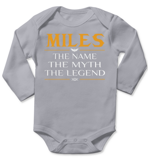 Miles Legend Name Miles  TeeForMiles Long Sleeve Baby One-Piece