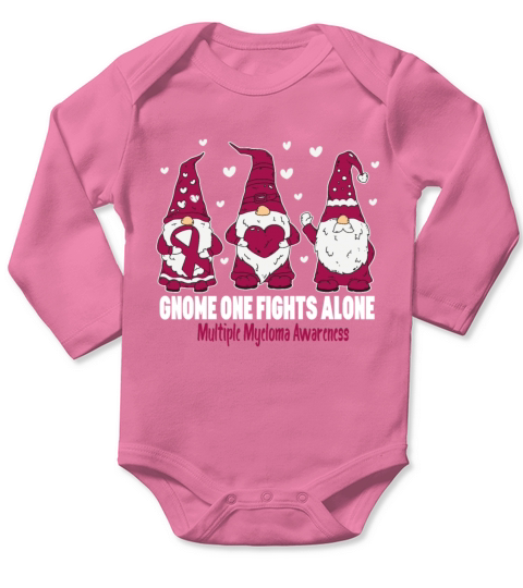 Multiple Myeloma Awareness Shirt Burgundy Ribbon Long Sleeve Baby One-Piece