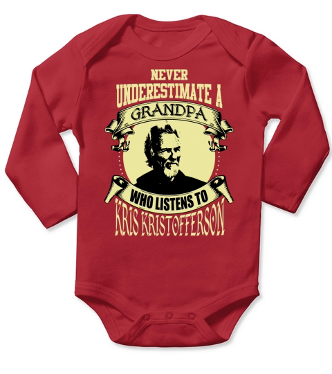 Never Underestimate A Grandpa Who Listens To Kris Kristofferson Long Sleeve Baby One-Piece