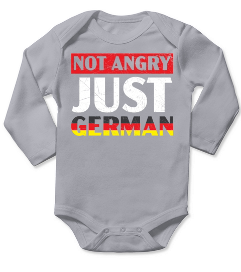 Not Angry Just German Deutschland Germany Flag Long Sleeve Baby One-Piece