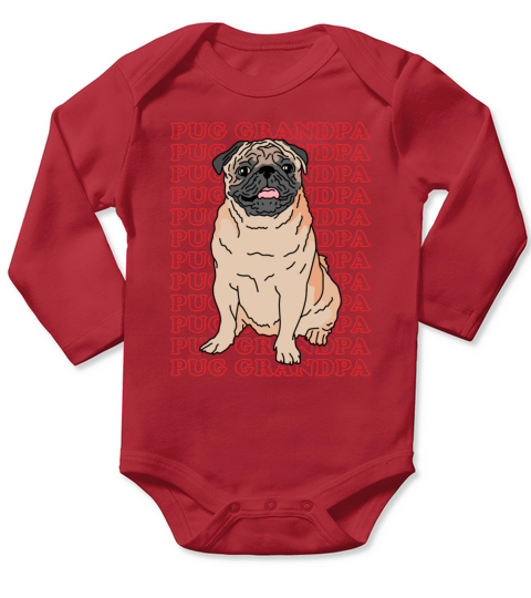 Pug Grandpa Dog Owner Pugs Long Sleeve Baby One-Piece