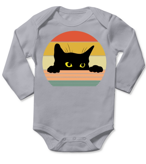 Retro Cat Long Sleeve Baby One-Piece